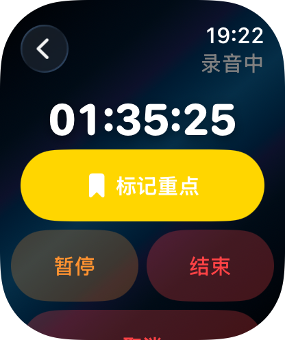 手表录音中界面